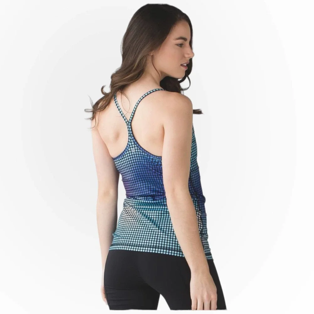 Lululemon Power Y Tank Cosmic Dot Workout Top Size 4 - Picture 2 of 5
